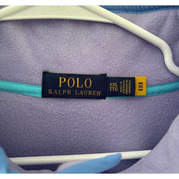 Polo Ralph Lauren Men's Brushed Fleece Mockneck Pullover Lavender XXL - Picture 4 of 9